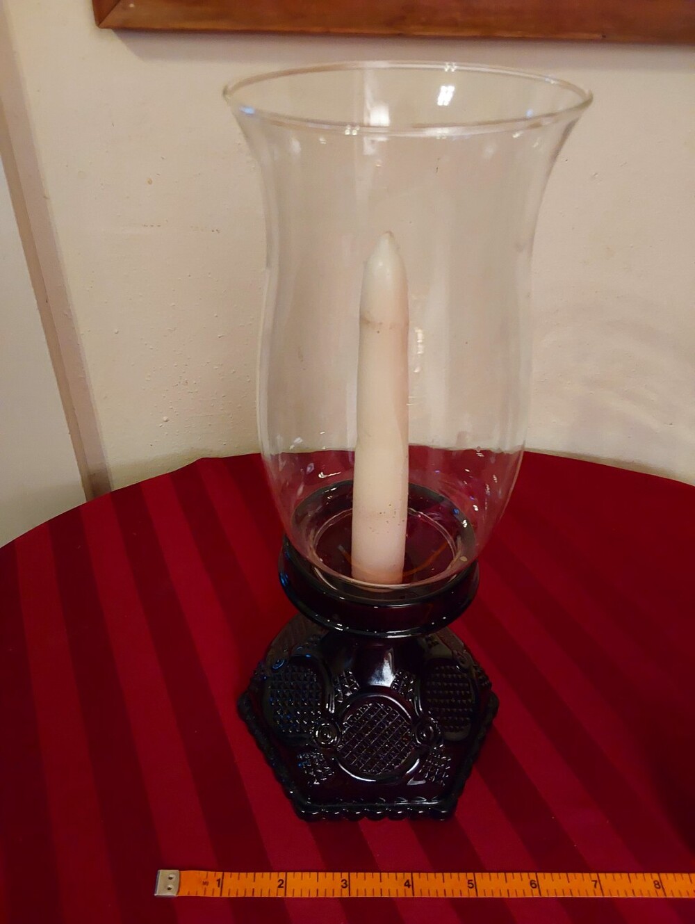 Vintage Avon Cape Cod Hurricane Lamp, 1980s Ruby Red Glass